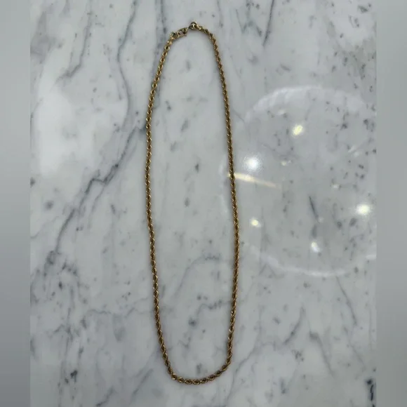 Vintage Monet Signed 20” Twisted Rope Gold Chain Necklace - Picture 1 of 5